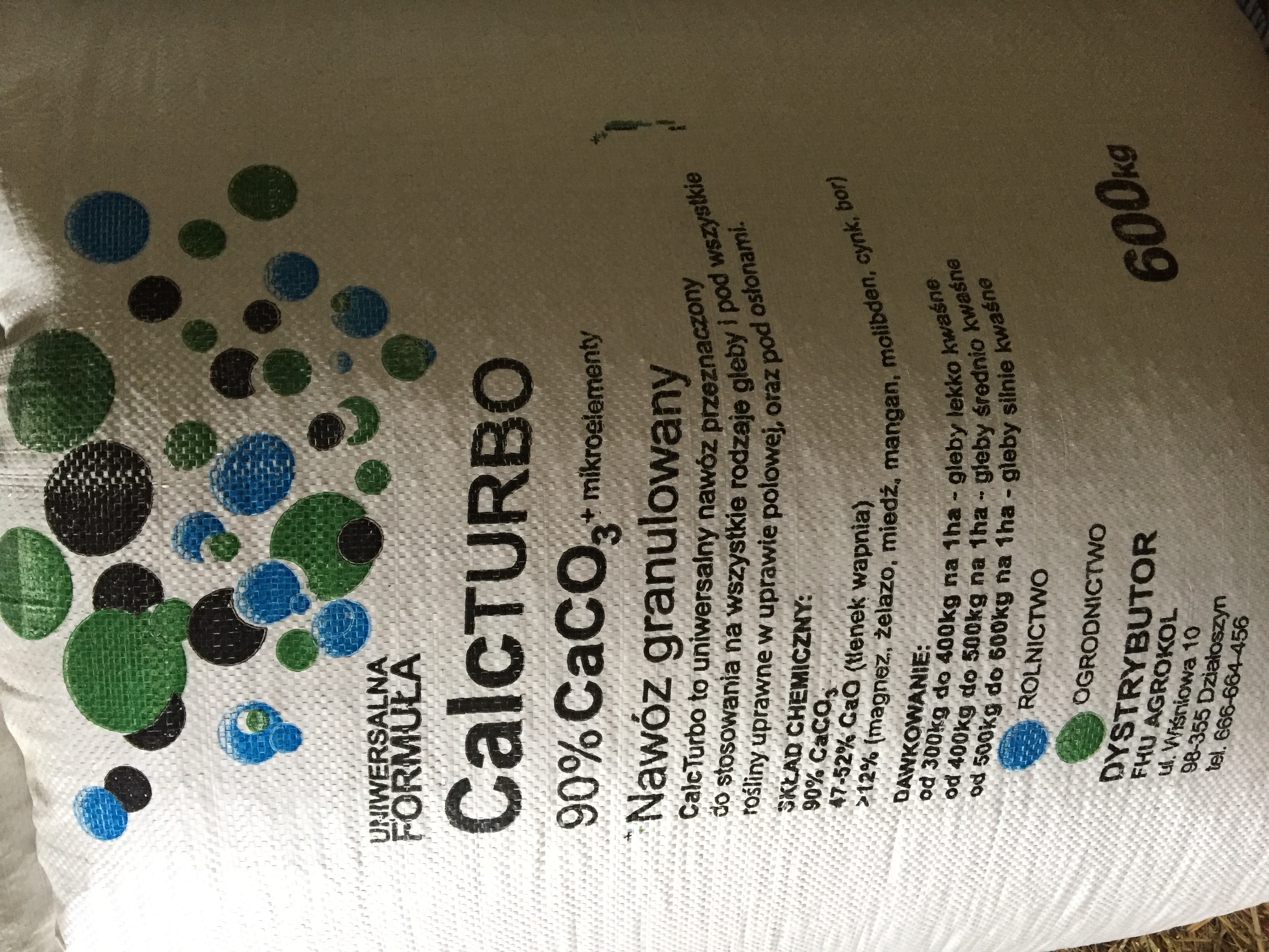 WAPNO  CALCTURBO 90%CACO3 GRANULOWANE !!!